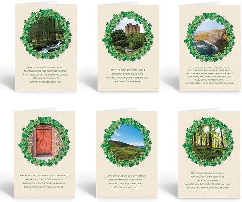 Stonehouse Collection | Assorted St. Patrick's Day Greeting Cards | A Variety of Irish Blessing Cards | Lucky Irish Cards | 12 Cards and 12 Envelopes (Assorted Variety) in Kuwait