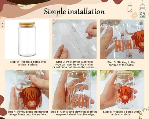 UV DTF Cup Wrap - 8 صفائح للكرة اللينة UV DTF Cup لفات لـ 16 أوقية رياضية UV DTF لفات ماء DIY uvdtf كوب لفات الكوب الزجاجية الخشب الحرف الخشبية in Kuwait