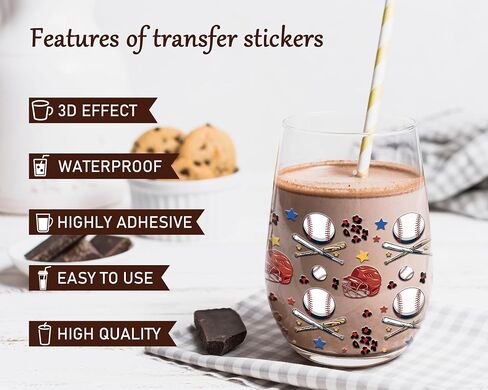 UV DTF Cup Wrap - 8 صفائح للكرة اللينة UV DTF Cup لفات لـ 16 أوقية رياضية UV DTF لفات ماء DIY uvdtf كوب لفات الكوب الزجاجية الخشب الحرف الخشبية in Kuwait