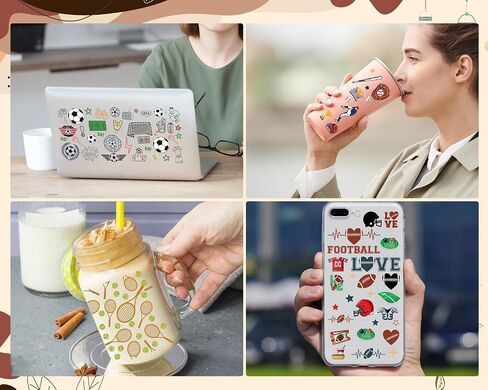 UV DTF Cup Wrap - 8 صفائح للكرة اللينة UV DTF Cup لفات لـ 16 أوقية رياضية UV DTF لفات ماء DIY uvdtf كوب لفات الكوب الزجاجية الخشب الحرف الخشبية in Kuwait