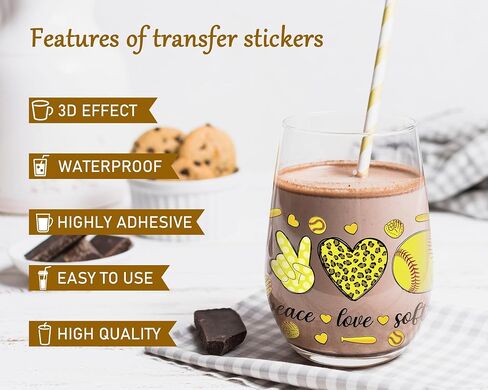 UV DTF Cup Wrap - 8 صفائح للكرة اللينة UV DTF Cup لفات لـ 16 أوقية رياضية UV DTF لفات ماء DIY uvdtf كوب لفات الكوب الزجاجية الخشب الحرف الخشبية in Kuwait