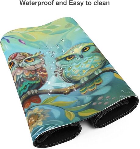 Large Gaming Mouse Pad – XL 31.5x11.8 Inch Non-Slip Surface, Mousepad for Gaming & Office Use, Durable Stitched Edges, Perfect for Mouse, Keyboard, and Desktop (Enchanted Owls Perch) in Saudi Arabia
