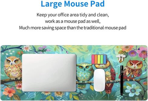 Large Gaming Mouse Pad – XL 31.5x11.8 Inch Non-Slip Surface, Mousepad for Gaming & Office Use, Durable Stitched Edges, Perfect for Mouse, Keyboard, and Desktop (Enchanted Owls Perch) in Saudi Arabia