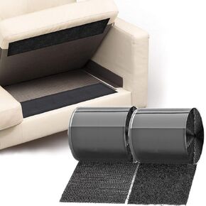 TEUVO 11cm(4.3") X 6M(19.7FT) Non Slip Couch Cushion Grips Holders Mattress Pads Strips Keep Mattress Bed Sheet Sofa Couch Cushion from Sliding Self Adhesive Hook and Loop Tape for Mattress Furniture