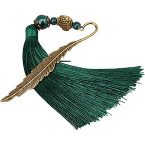 Chinese Metal Bookmarks with Tassel, Vintage Bookmark Unique Classical Ancient Chinese Hairpin Bookmark with Handmade Silky Tassel for Book Lovers Unique Gift