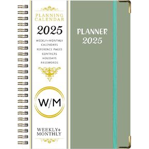 2025 Planner - 2025 Weekly Monthly Planner from January 2025 - December 2025, Planner 2025 with 12 Monthly Tabs, 6.25" x 8.5", Black