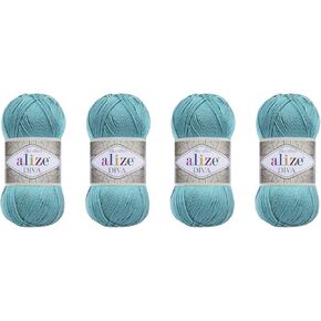 4 Balls Hand Knitting Yarn 100% Microfiber Acrylic Yarn Alize Diva Silk Effect Thread Crochet Art Lace Craft Lot of 4 skeins 400gr 1532yds (376)