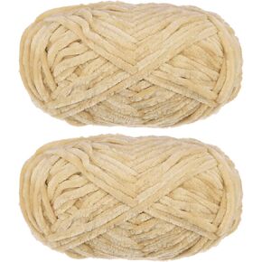 HARFINGTON 2Skeins Velvet Yarn Chenille Yarn 2x100g/7.1oz 174 Yards Total Length #6 Super Bulky Polyester Soft Blanket Yarn for Knitting Weaving Scarf, Hot Pink