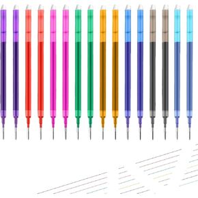 0.7 mm Erasable Gel Ink Pen Refills Compatible with Frixion Friction, 8 Colors Multicolor Retractable Fine Point Pen Refill (Blue、Black、Red、Green、Orange、Lake Blue、Purple、Rose Red) (8Color, 16)