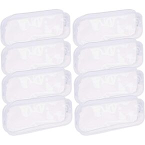 8 قطع قلم رصاص واضحة قلم رصاص PVC POUCH POUCH SHIPPERED PENCIL CASE CASE CASE CARDER BACK CARGE CATERAL أكياس قلم رصاص محمولة للنساء والطلاب والرجال وهدايا الأطفال (أبيض)
