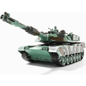 Remote Control Tanks, RC M1A2 Abrams Army Tank Toy with Camouflage Body, 2.4Ghz 9-Channel RC Milirtary Vehicles with Realistic Sounds and Lights for Boys Kids 8-14 Year Old