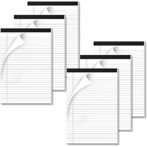 Legal Pads 6 Pack of Note Pads 6 x 9 Inch Notepad 21lb Thick Paper Legal Pad 30 Sheets Note Pad College Ruled Small Legal Pads 29 Lines Writing Pads for Writing, Sketching, and Note-Taking