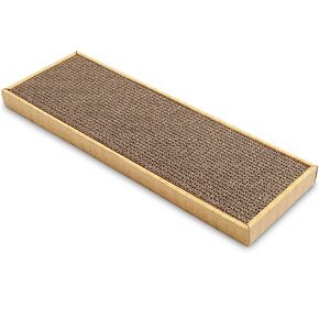 Furhaven 2-Pack Scratching Boards w/ Catnip & Wall-Mounting Hooks for Indoor Cats, Reversible - Wall-Mounted Corrugated Cat Scratchers - Gray/White Print, Standard/2-Pack