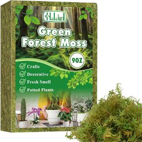 Halatool 6oz Green Moss for Potted Plants, 8QT Orchid Moss Potting Mix, Forest Moss for Crafts Decorative, Indoor Potting Plant Moss for Repotting Terrariums Garden