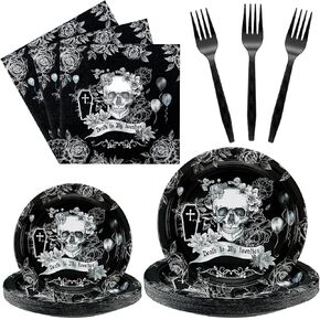 96 Pieces Death to My 20s Decorations Death to My 20s Plates and Napkins Birthday Party Supplies for 24 Guests Women Napkins Forks My Youth Party Favors for Funeral