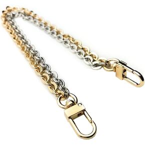 NEXTFASHION Purse Chain [Double Charm] Gold Silver Shoulder Bag Chain Accessory - MiniRolo on MiniRolo 11" by 10"