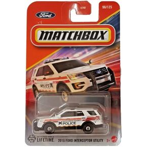 Matchbox Ford Interceptor Utility Diecast Car, 1:64 Scale, White, 2016 Model
