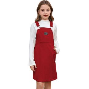 Milumia Girl Corduroy Crisscross Overall Dress with Pocket