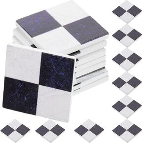 Zerodeko Model Kits 27Pcs Flooring, Miniature Wood Floor Boards Mini Square Brick Sheets Decorative Mosaic Tiles Mini House Furniture Buliding Accessories (Black White) Home Decor