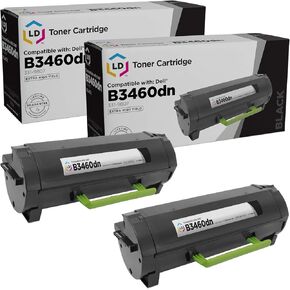 LD Products Toner Cartridge Compatible with Replacement for Dell B3460 331-9807 Extra High Yield (Black, 2-Multipack) Compatible with Dell Laser B3460dn
