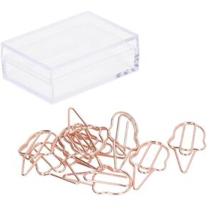 مقاطع ورقية الآيس كريم Herchr ، 100pcs مقاطع ورقة مضحكة من الفولاذ المقاوم للصدأ مقاطع الورق الذهب مقاطع الذهب