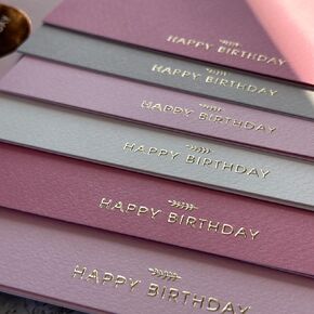 RUN2PRINT Happy Birthday Cards With Envelopes & Stickers - Elegant Dusty Blue Emboss Gold Foil Pressed - Blank Notes Wedding, Bridal, Baby Shower, Business and Formal All Occasion Cards (Dusty Blue)
