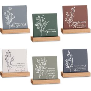 Sieral 6 Packs Thank You Gifts for Coworkers Appreciation Gifts Inspirational Desk Decor Motivational Desk Signs for Graduation Employee Team Teacher Nurse Secretary(Proud,Neutral Color)