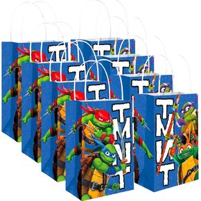 Amscan Vibrant Multicolor TMNT: Mutant Mayhem Kraft Bags Kraft Bags - 8.25" x 5.25" (Pack of 8) - Fun & Sturdy Gift Bags - Stand Out & Unique Style - Perfect for Kids' Parties