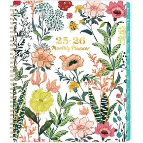 2025-2026 Monthly Planner/Calendar - Jul 2025 - Dec 2026, 18 Monthly Planner 2025-2026, 9’’ x 11'', Academic Planner with Tabs, 2-sided Pockets, Twin-wire Biding, Holidays, Notes Pages, Julian Dates