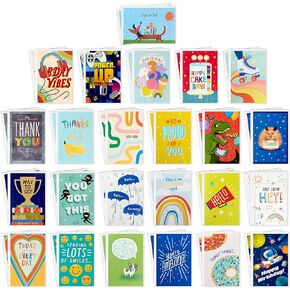 Hallmark All Occasion Boxed Greeting Card Assortment for Kids (Pack of 48) - for Birthdays, Encouragement, Thank You