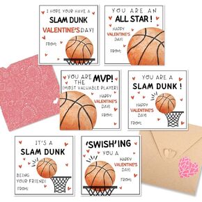 Valentines Cards for Kids Classroom - 48 Pack Soccer Valentines Day Class Exchange Greeting Cards with Envelopes & Heart Stickers, 4.3 * 4.3 inch