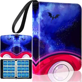 Dmoicols Card Binder for Game Trading Cards, with 990 Pockets 55 Sleeves. Collectible Trading Card Holder Case Card Packs Binders Album Book with Zipper