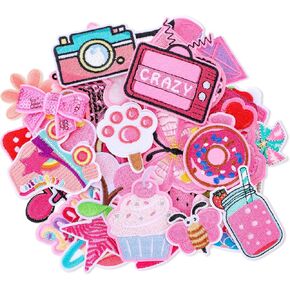 36 pcs pink patches patches patches on patches for clothing styles pinkles pink the pink patches for girls patches patches patches on patches for clothes backpacks jukets jons hats diy