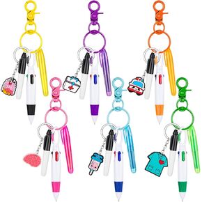 60 قطعة من أقلام ممرضة تمييز Mini Highlighter for Badge Cenly Pen تشمل 12 Tip Highlighter 12 قلم علامة دائمة و 12 قلم كرة قابل للسحب مع 12 مقطع مفتاح التمريض
