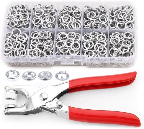 Snaps for Fabric, MIFOLEU 100 Sets Metal Snaps Buttons with Fastener Pliers Press Tool Kit, Solid Prong Ring Snap Button Fasteners Kit, Perfect for DIY Crafts Clothes Hats and Sewing(9.5mm / 400 PCS) in Saudi Arabia