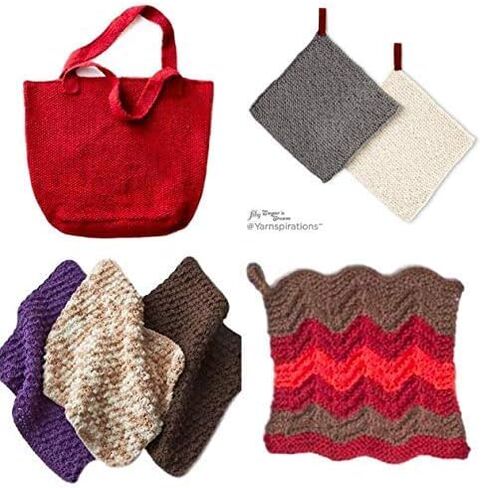 Bulk Buy: Lily Sugar'n Cream Yarn 100% Cotton Solids and Ombres (6-Pack) Medium #4 Worsted Plus 5 Lily Patterns (Warm Brown 01130) … in Kuwait