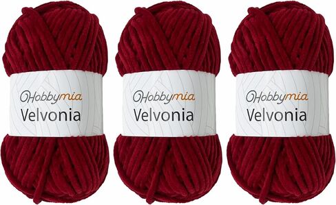 Velvonia - 100g / 131yds - Micropolyester Bulky Weight Yarn - Soft Velvet Yarn for Crocheting and Knitting - Chenille Fluffy Baby Blanket, Amigurumi Yarn (1814 - Pink - 3, 3 Skeins) in Saudi Arabia