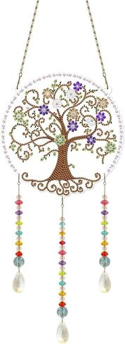Eimilaly Crystal Suncatcher Ice Wolf Hanging Ornaments Diamond Painting for Adults, Diamond Art Wind Chimes Kit for Room, Garden, Festival Decor in Saudi Arabia