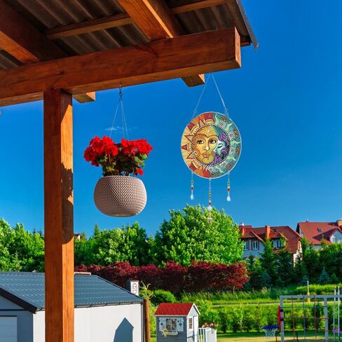 Eimilaly Crystal Suncatcher Ice Wolf Hanging Ornaments Diamond Painting for Adults, Diamond Art Wind Chimes Kit for Room, Garden, Festival Decor in Saudi Arabia