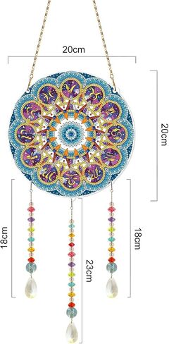 Eimilaly Crystal Suncatcher Ice Wolf Hanging Ornaments Diamond Painting for Adults, Diamond Art Wind Chimes Kit for Room, Garden, Festival Decor in Saudi Arabia
