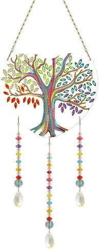 Eimilaly Crystal Suncatcher Ice Wolf Hanging Ornaments Diamond Painting for Adults, Diamond Art Wind Chimes Kit for Room, Garden, Festival Decor in Saudi Arabia