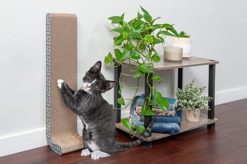 Furhaven 2-Pack Scratching Boards w/ Catnip & Wall-Mounting Hooks for Indoor Cats, Reversible - Wall-Mounted Corrugated Cat Scratchers - Gray/White Print, Standard/2-Pack in Kuwait