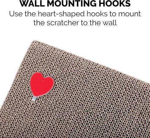 Furhaven 2-Pack Scratching Boards w/ Catnip & Wall-Mounting Hooks for Indoor Cats, Reversible - Wall-Mounted Corrugated Cat Scratchers - Gray/White Print, Standard/2-Pack in Kuwait