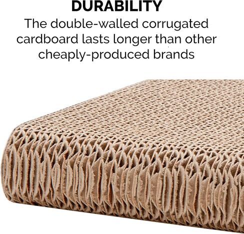 Furhaven 2-Pack Scratching Boards w/ Catnip & Wall-Mounting Hooks for Indoor Cats, Reversible - Wall-Mounted Corrugated Cat Scratchers - Gray/White Print, Standard/2-Pack in Kuwait