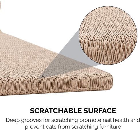 Furhaven 2-Pack Scratching Boards w/ Catnip & Wall-Mounting Hooks for Indoor Cats, Reversible - Wall-Mounted Corrugated Cat Scratchers - Gray/White Print, Standard/2-Pack in Kuwait