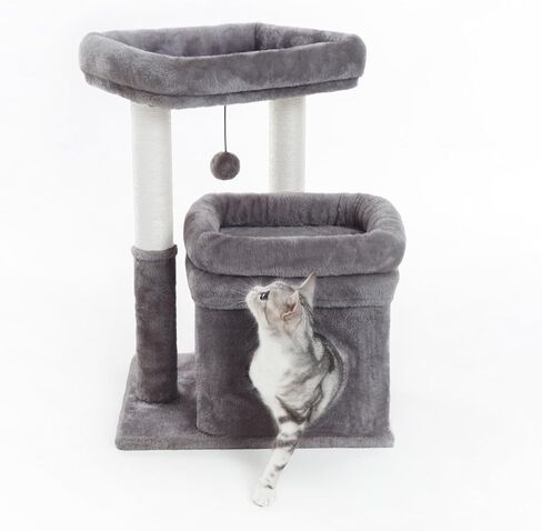 Pesofer Cat Tree, Small Cat Tower with Dangling Ball and Perch Dark Gray in Saudi Arabia