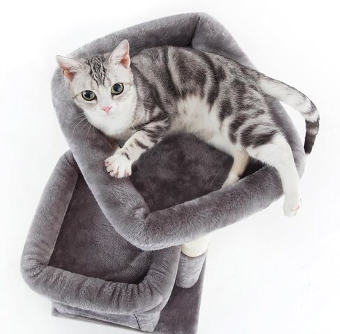 Pesofer Cat Tree, Small Cat Tower with Dangling Ball and Perch Dark Gray in Saudi Arabia