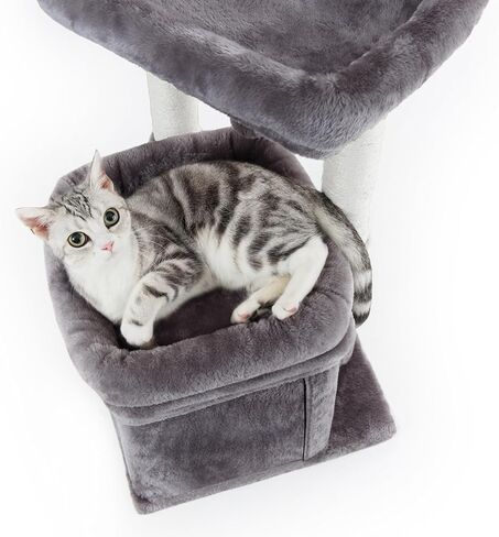 Pesofer Cat Tree, Small Cat Tower with Dangling Ball and Perch Dark Gray in Saudi Arabia