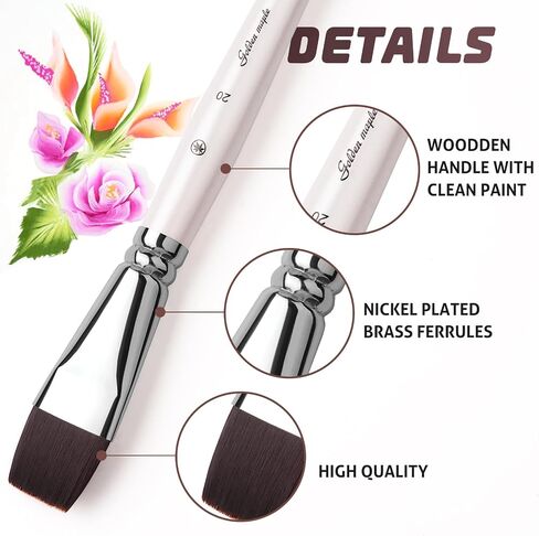 فرش الطلاء الوجه ، Golden Maple 11pc Acrylic Paint Brush مجموعة لطلاء حذاء جسم الوجه ، مثالي لـ Chrismas Halloween Cosplay Party SFX Arty Stage Makeup in Kuwait