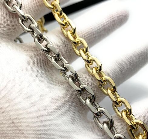 NEXTFASHION Purse Chain [Double Charm] Gold Silver Shoulder Bag Chain Accessory - MiniRolo on MiniRolo 11" by 10" in Saudi Arabia